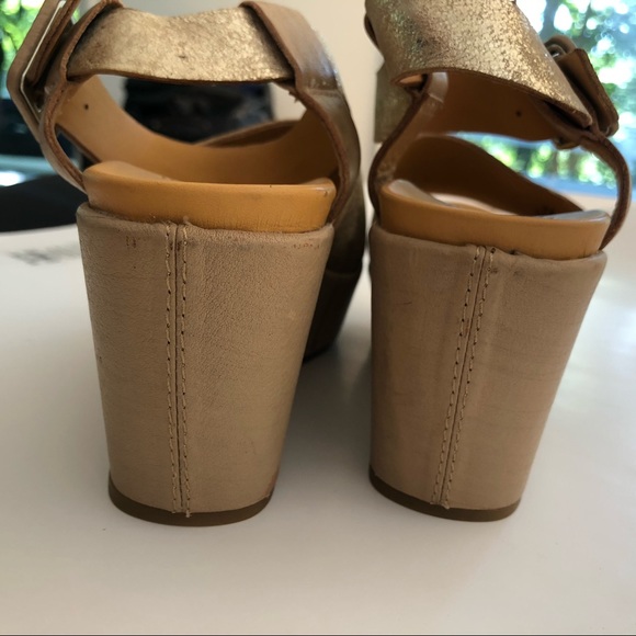 Kork- Ease size 8 metallic wedge sandals - Picture 6 of 15